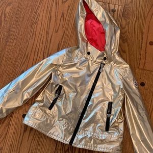 Gold Moncler girls raincoat